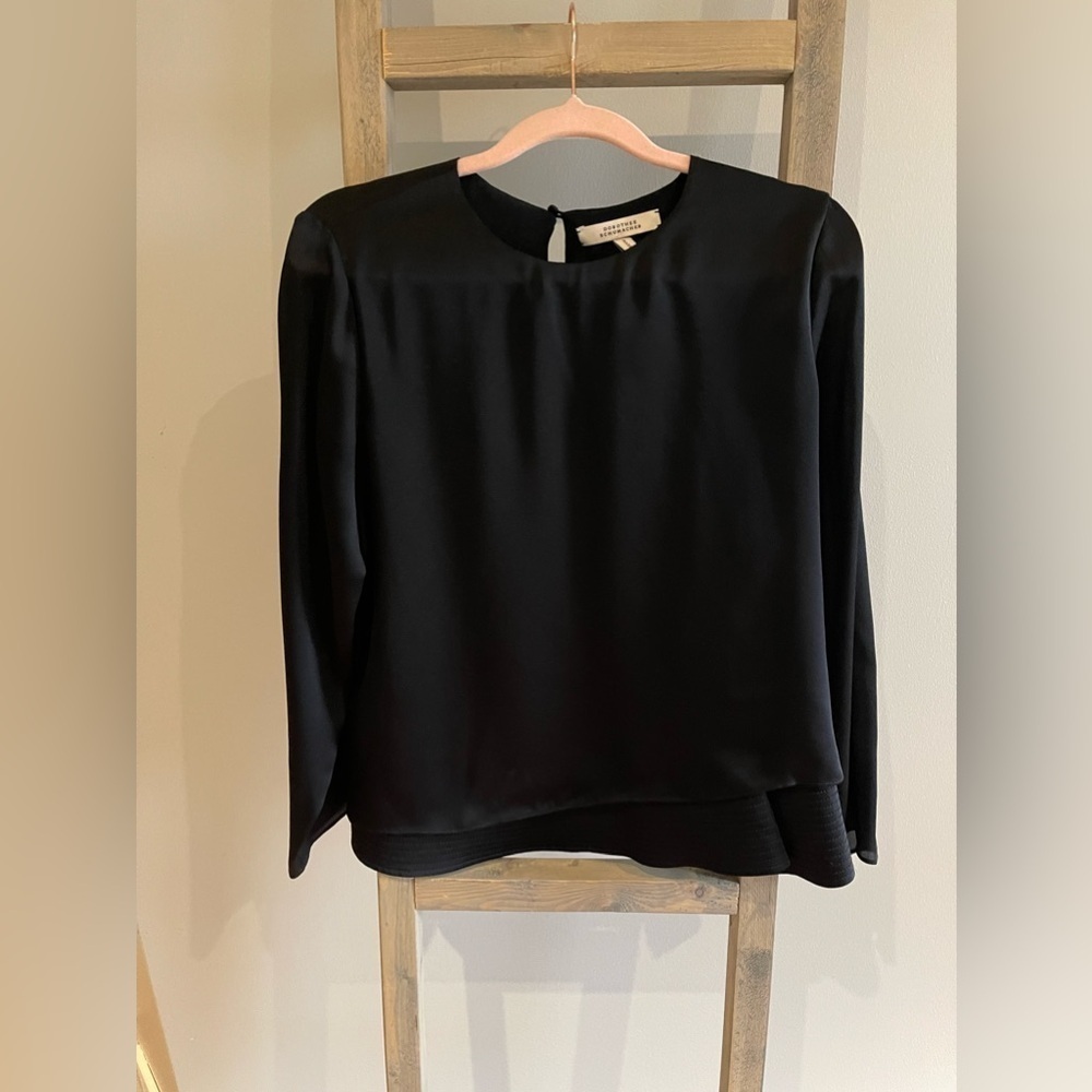 Dorothee Schumacher black silk long sleeve blouse